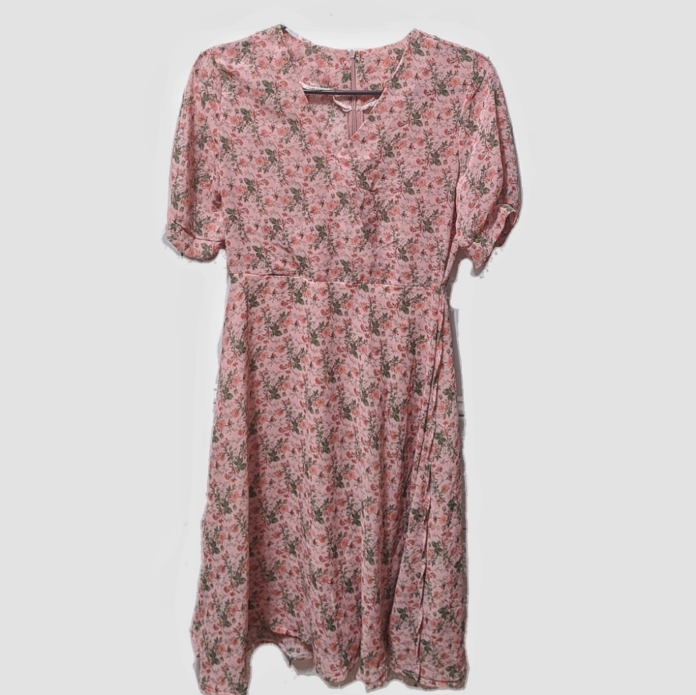 Floral Wrapped Floral Midi Dress